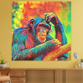 AnimalColor_Chimpanzee_008 キャンバスプリント (インサイチュ (リビング))