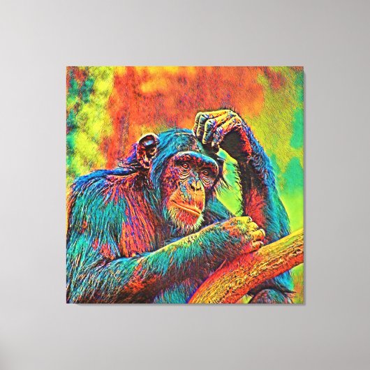 AnimalColor_Chimpanzee_008 キャンバスプリント (正面)