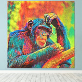 AnimalColor_Chimpanzee_008 キャンバスプリント (インサイチュ (ウッドフロア))