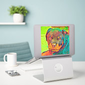 AnimalColor_Dog_003 シール (デスク上のノートパソコン)