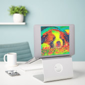 AnimalColor_Dog_017 シール (デスク上のノートパソコン)