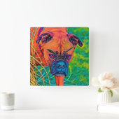 AnimalColor_Dog_027 スクエア壁時計 (ホーム)