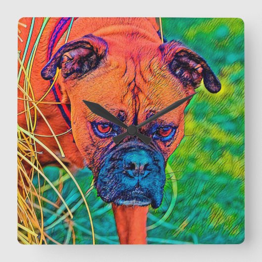 AnimalColor_Dog_027 スクエア壁時計 (正面)
