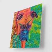 AnimalColor_Dog_027 スクエア壁時計 (傾斜)