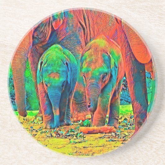 AnimalColor_Elephant_001 コースター (正面)