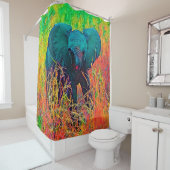 AnimalColor_Elephant_002 シャワーカーテン (インサイチュ)