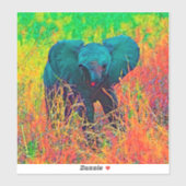 AnimalColor_Elephant_002 シール (シート)