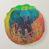 AnimalColor_Elephant_002 ラウンドクッション (裏面)