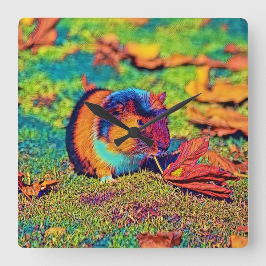 AnimalColor_Gynapig_001 スクエア壁時計 (正面)