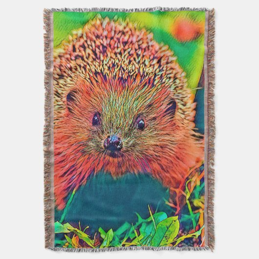 AnimalColor_Hedgehog_002 スローブランケット (正面縦)