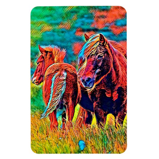 AnimalColor_Horse_018 マグネット (縦)