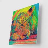 AnimalColor_Lion_002 スクエア壁時計 (傾斜)