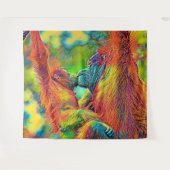 AnimalColor_OrangUtan_013 タペストリー (正面(横))