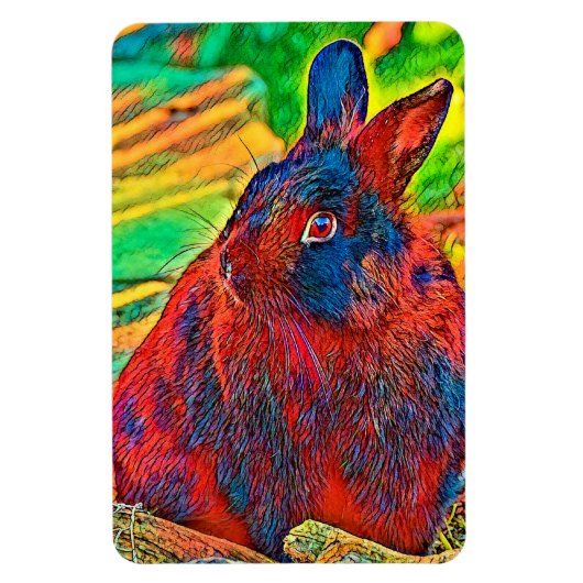 AnimalColor_Rabbit_001 マグネット (縦)