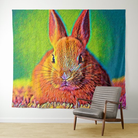 AnimalColor_Rabbit_07 タペストリー (インサイチュ(横))