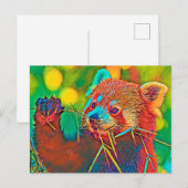AnimalColor_RedPanda_003 ポストカード (正面/裏面)