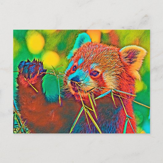 AnimalColor_RedPanda_003 ポストカード (正面)
