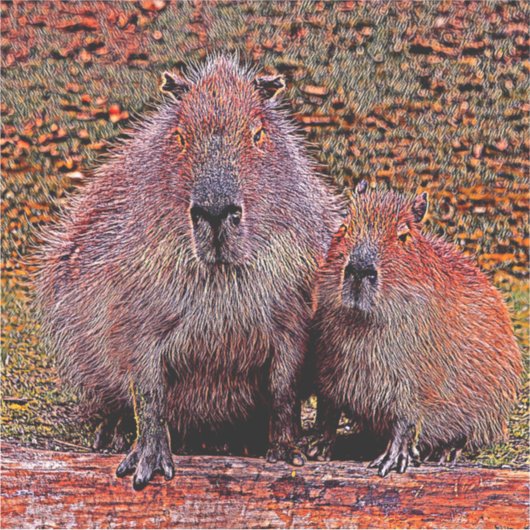 AnimalMix_Capybara_003 シール (正面)