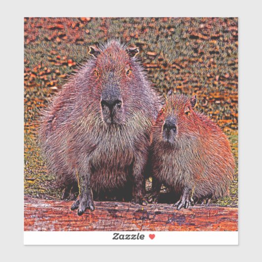 AnimalMix_Capybara_003 シール (シート)