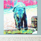 AnimalMix_Elephant_002 キャンバスプリント (インサイチュ (ウッドフロア))