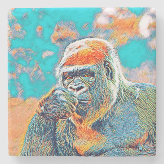 AnimalMix_Gorilla_001 ストーンコースター (正面)