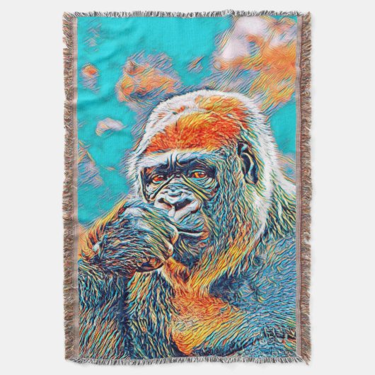 AnimalMix_Gorilla_001 スローブランケット (正面縦)