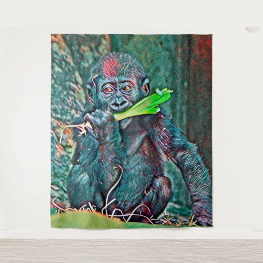 AnimalMix_Gorilla_005 タペストリー (正面)