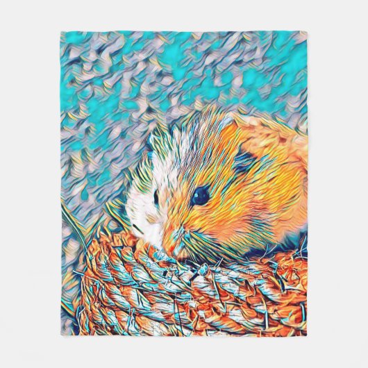 AnimalMix_Hamster_001 フリースブランケット (正面)
