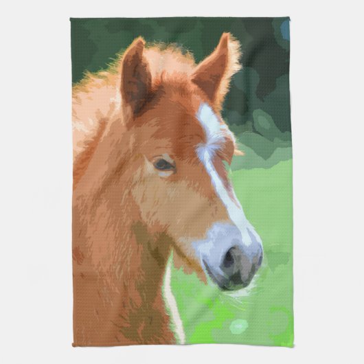 AnimalMix_Horse_013 キッチンタオル (縦)