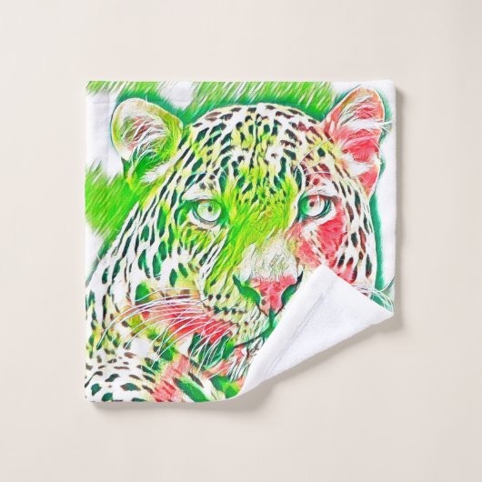 AnimalMix_Leopard_005 ウォッシュタオル (ウォッシュタオル)