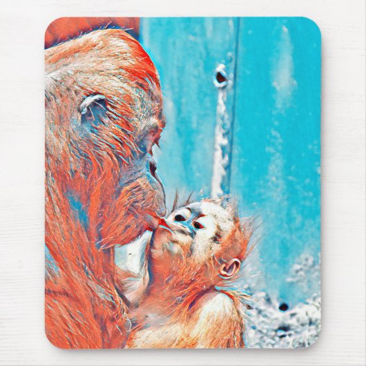 AnimalMix_OrangUtan_010 マウスパッド (正面)