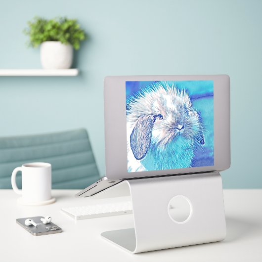 AnimalMix_Rabbit_07 シール (デスク上のノートパソコン)