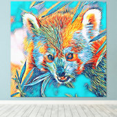 AnimalMix_RedPanda_001 キャンバスプリント (インサイチュ (ウッドフロア))