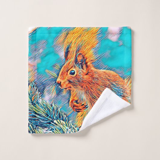 AnimalMix_Squirrel_001 ウォッシュタオル (ウォッシュタオル)