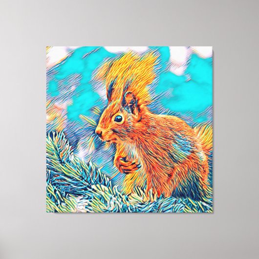 AnimalMix_Squirrel_001 キャンバスプリント (正面)