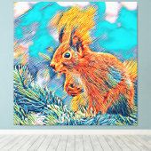 AnimalMix_Squirrel_001 キャンバスプリント (インサイチュ (ウッドフロア))
