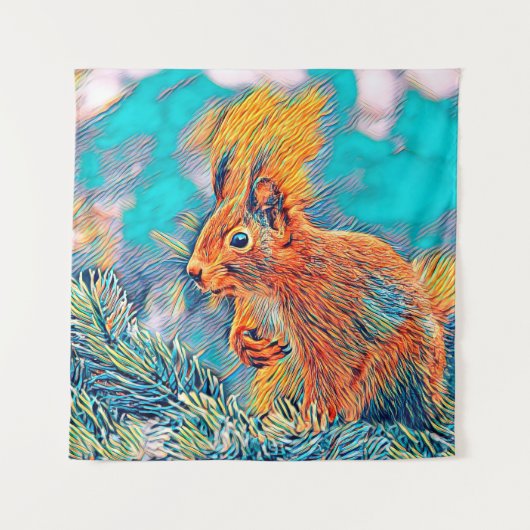 AnimalMix_Squirrel_001 タペストリー (正面)