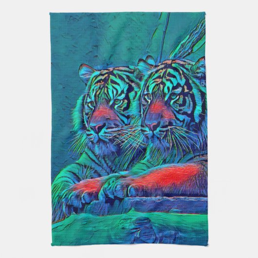 AnimalMix_Tiger_035 キッチンタオル (縦)