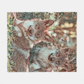 AnimalMix_Wolf_002 フリースブランケット (正面(横))