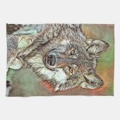 AnimalMix_Wolf_004 キッチンタオル (横)