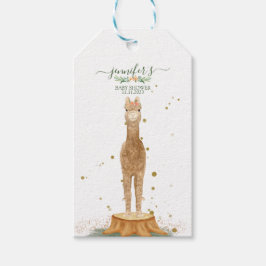 Animals Alpaca script baby shower birthday ギフトタグ