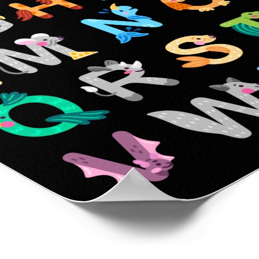 Animals Alphabet Learning ABC Animals ポスター (角)