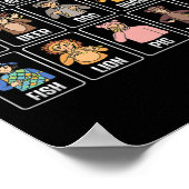 Animals Asl Hand Gesture Animals Deaf Hearing Loss ポスター (角)