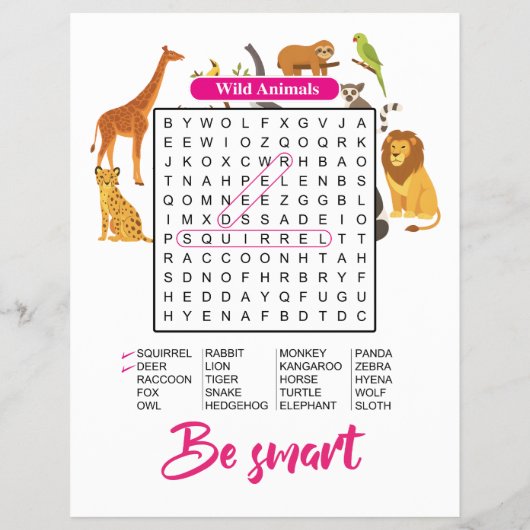 Animals & Birds Word Search | Fun Educational チラシ (裏面)