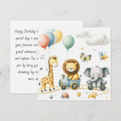 Animals birthday Personalize Custom card (正面/裏面)