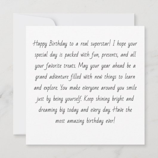 Animals birthday Personalize Custom card (裏面)