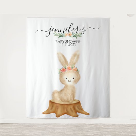 Animals bunny rabbit Family wildlife baby backdrop タペストリー (正面)