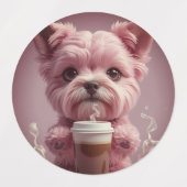 Animals drinking cute coffee ラベル (デザイン2)