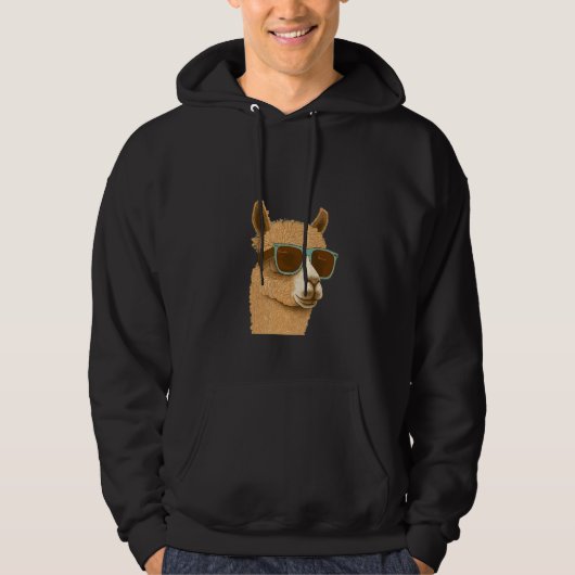 Animals Graphic  Alpaca Wearing Sunglasses 2 パーカ (正面)
