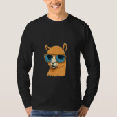 Animals Graphic  Alpaca Wearing Sunglasses 4 Tシャツ (正面)
